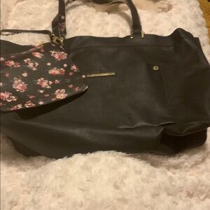 Steve Madden Black and Pink Tote Bag Set